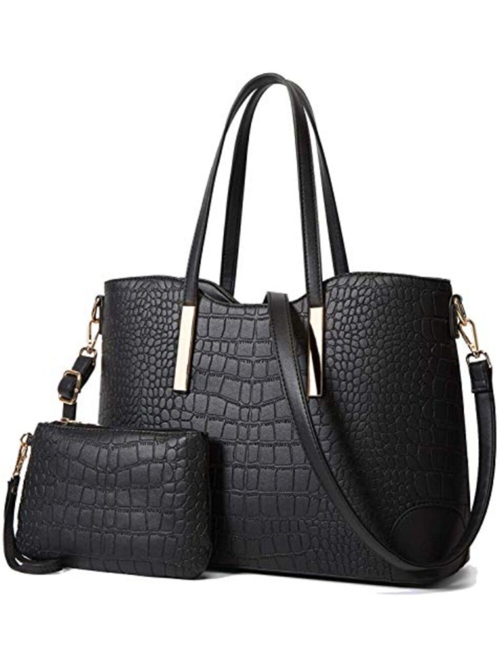 PU Leather Satchel Handbag Women Shoulder Tote with Zipper Pockets